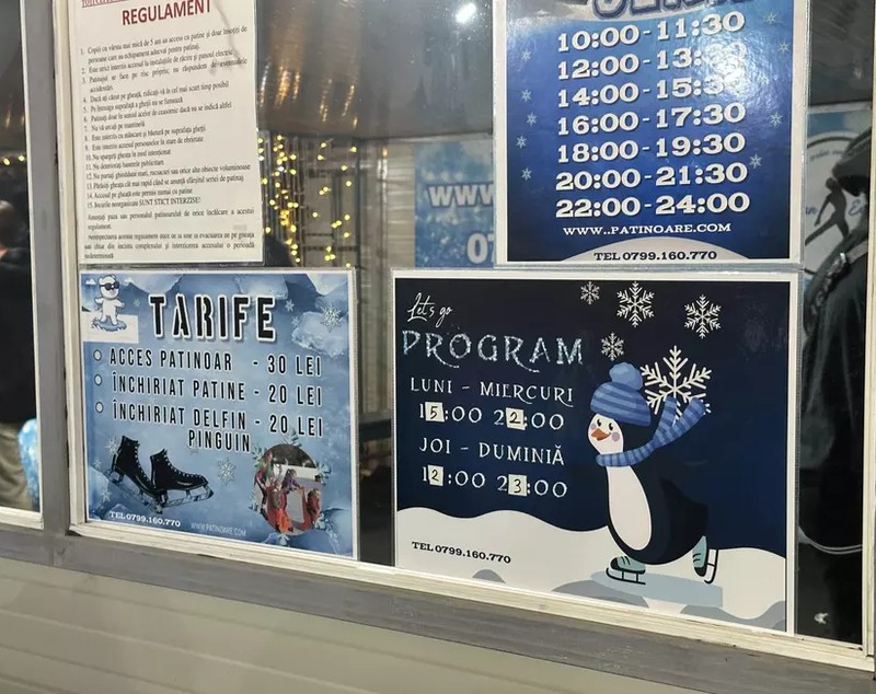 Cât costă biletul de intrare și închirierea patinelor la Târgul de Crăciun din București, de la Hala Laminor