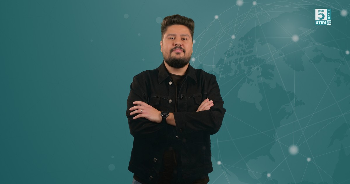Claudiu Râpan în emisiunea 5 știri tech by Libertatea, 19 iunie, fundal verde