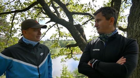 Victor Guzun și Ion Braga. în parcul din Tallinn în care aleargă de obicei