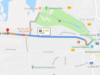 Parcul se află la 1,8 kilometri de casa lui Dincă aflată pe Strada Craiovei 169 din Caracal(foto captură Google Maps)