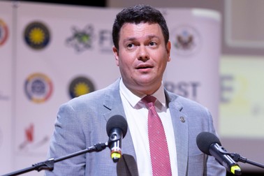 Directorul general Nuclearelectrica, Cosmin Ghita, participa la lansarea primului Centru de Explorare a Energiei din Europa la Universitatea Politehnica din Bucuresti, vineri, 12 mai 2023. RAUL STEF / MEDIAFAXFOTO