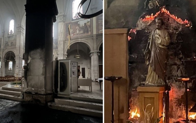 Românul care a incendiat biserica din Paris a fost internat cu forța, dar scapă de judecată