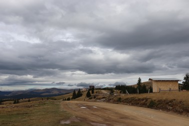 Sfârşitul drumului forestier care duce pe Vârful lui Roman
