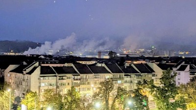 Incendiu puternic la Bistrița, provocat de o femeie. Foto Bistrițeanul