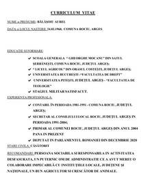 Din CV-ul lui Bălășoiu lipsesc anii de studiu, iar perioadele menționate ulterior de el se suprapun cu experiența sa profesională în satul natal