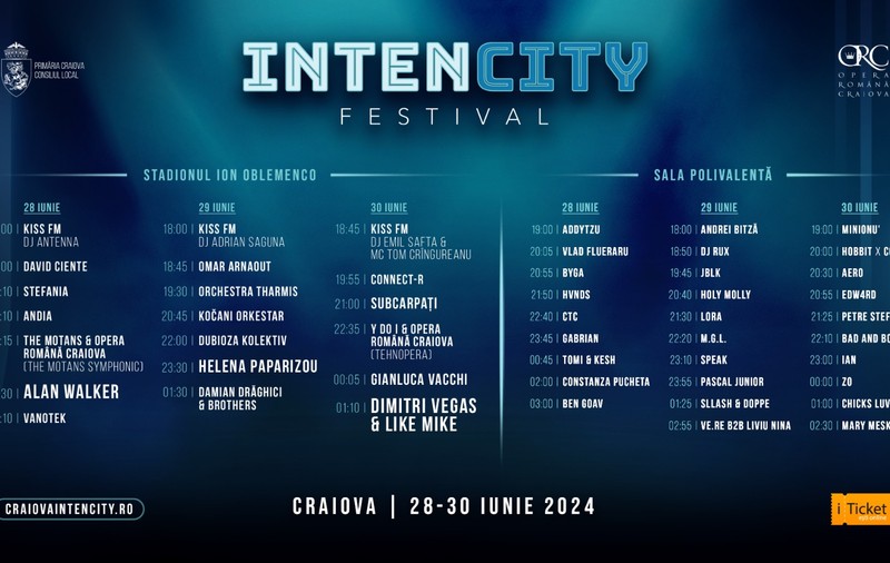 Experienţe unice la Craiova IntenCity, între 28 - 30 iunie 2024