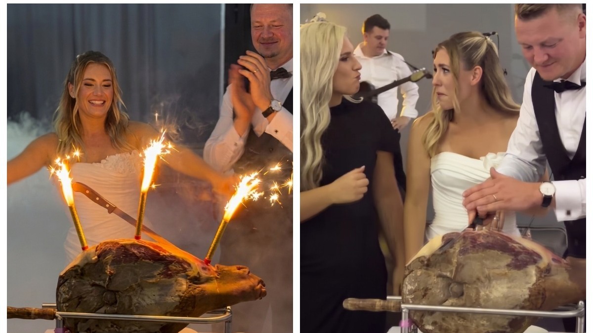Karla Balog la nuntă în loc de tort a avut prosciuto