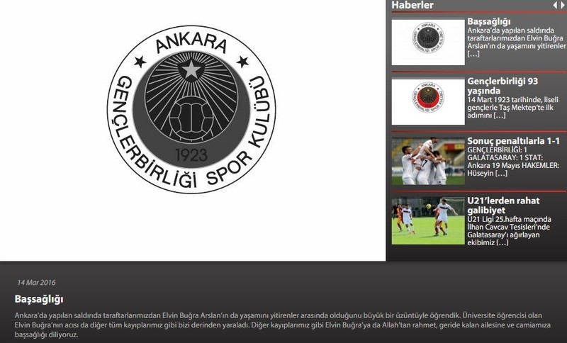 Genclerbirligi își plânge un fan mort în atacul terorist