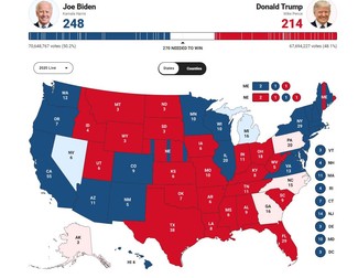 În acest moment, Fox News, televiziunea apropiată de Donald Trump, anunță un avans al lui Joe Biden, precum și victoria acestuia în state cheie precum Wisconsin. Democratul a fost anunțat încă de dimineață învingător în statul Arizona. Agenția AP a anunțat, la rândul său, victoria lui Biden în acest stat, în timp ce The New York Times nu a anunțat niciun câștigător încă. În acest scenariu, Biden mai are nevoie de victorie în Nevada și Wisconsin, state în care are avans, pentru a ajunge la cei 270 de electori.