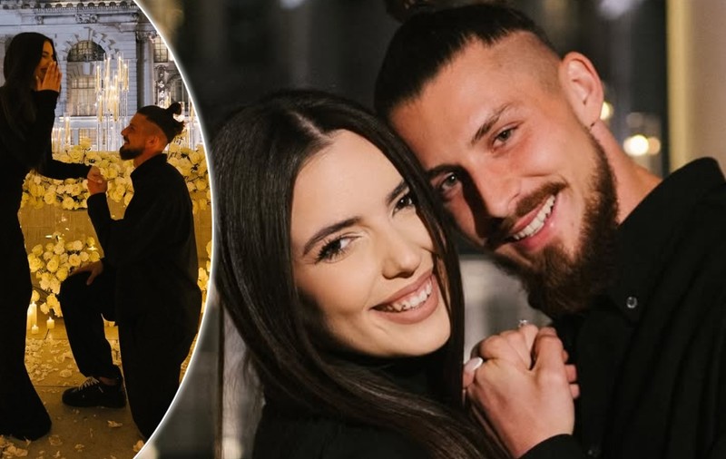 Radu Drăgușin și-a cerut iubita în căsătorie. Imagini cu inelul de logodnă primit de Ioana Stan