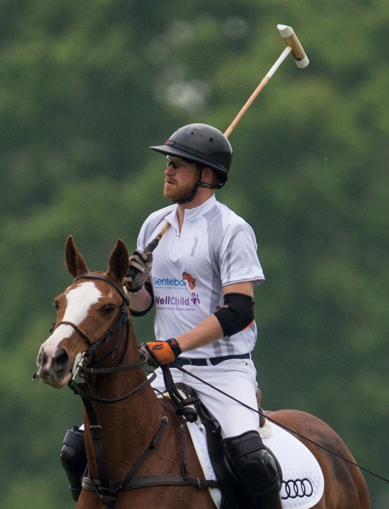 6 May 2017. Prince Harry takes part in the Audi Polo Challenge at Coworth Park Polo Club, Ascot, Berkshire, UK. Among the spectators was Prince Harry's girlfriend, Meghan Markle. Credit: GoffPhotos.com Ref: KGC-178