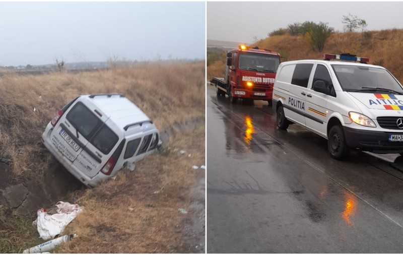 Patru pacienți din Teleorman care făceau dializă au fost răniți, după ce ambulanța în care se aflau a ajuns în șanț