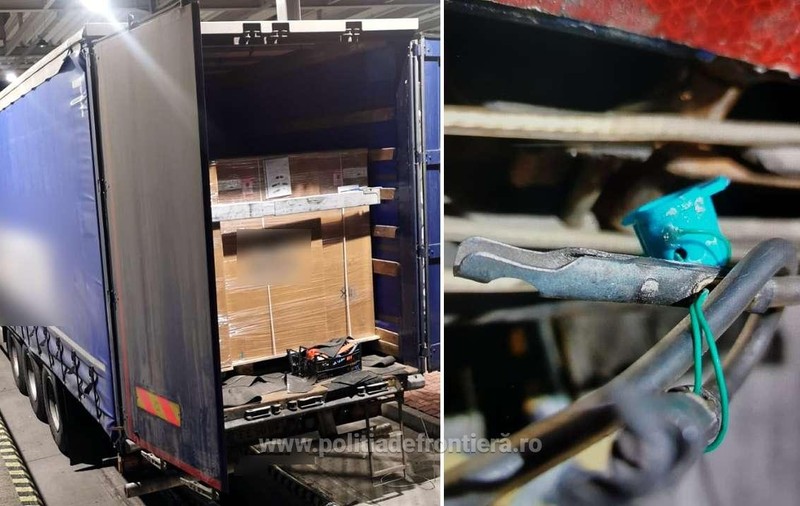 Douăzeci de migranți ascunși printre paleți cu aluminiu, bobine și mobilă, depistați de polițiștii de frontieră din Arad