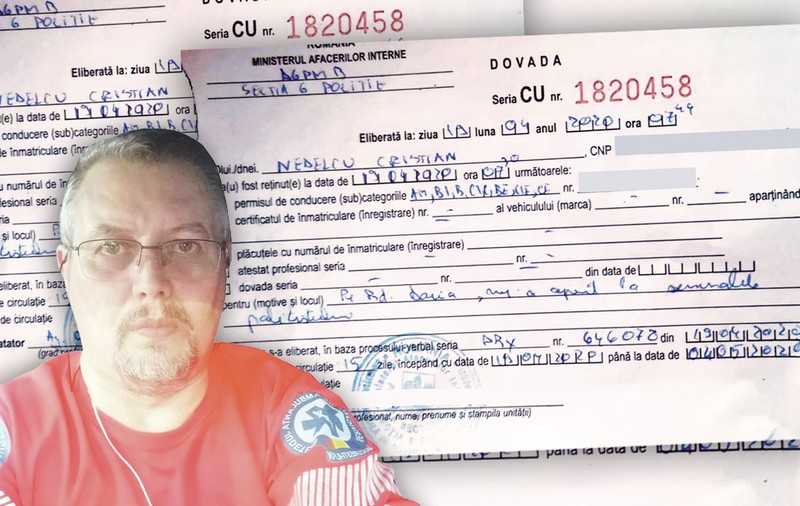 Ambulanțier din București rămas fără carnet reclamă abuzul poliției. “Șoferul a adresat injurii”