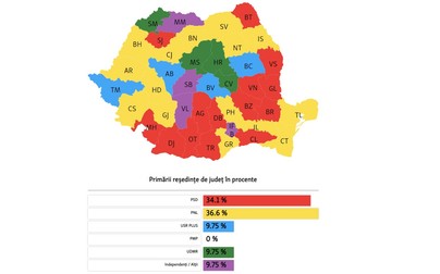 Harta pe județe. Sursa: Europa Liberă