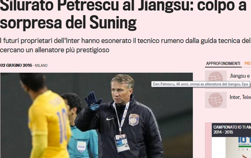 Dan Petrescu, dat afară de la Jiangsu Suning. Românul și-ar putea continua aventura la un club din Europa
