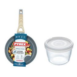 Tigaie Pyrex Optima, inductie, 28 cm + Caserola Pyrex Cook &amp; Freeze 1.1 L
