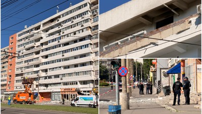 Filmul complet al exploziei din Galați, după ce o dronă a lovit un bloc de apartamente