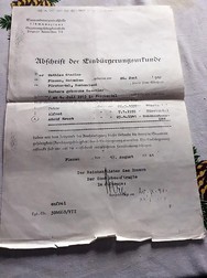 Actul găsit în Germania de Ernst Stadler și în care scrie că se numea și Adolf. Foto: Monitorul de Suceava