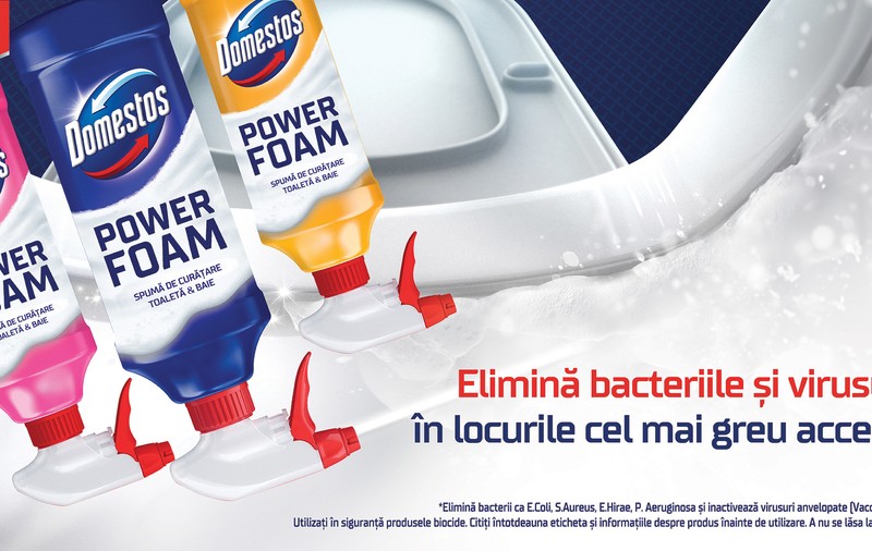 Unilever lansează o nouă gamă de produse - Domestos Power Foam