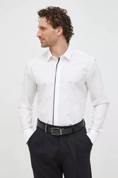 BOSS camasa barbati, culoarea alb, cu guler clasic, slim