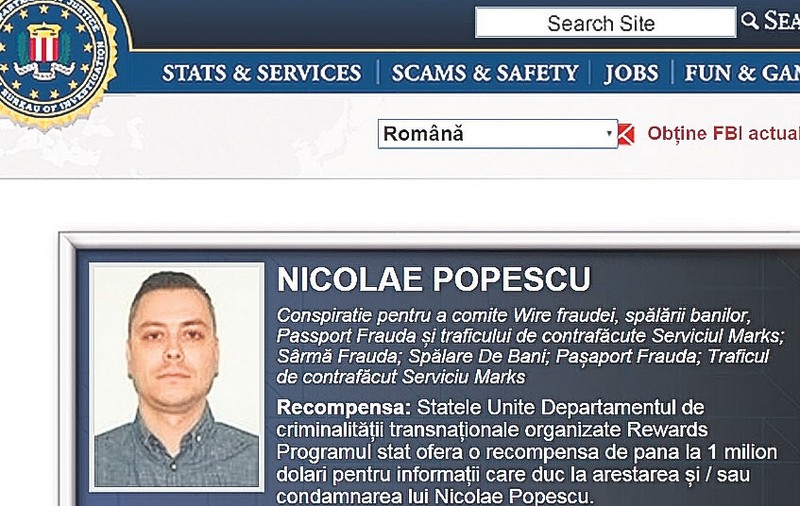 Nicolae Popescu, hackerul de un milion de dolari, pe lista FBI