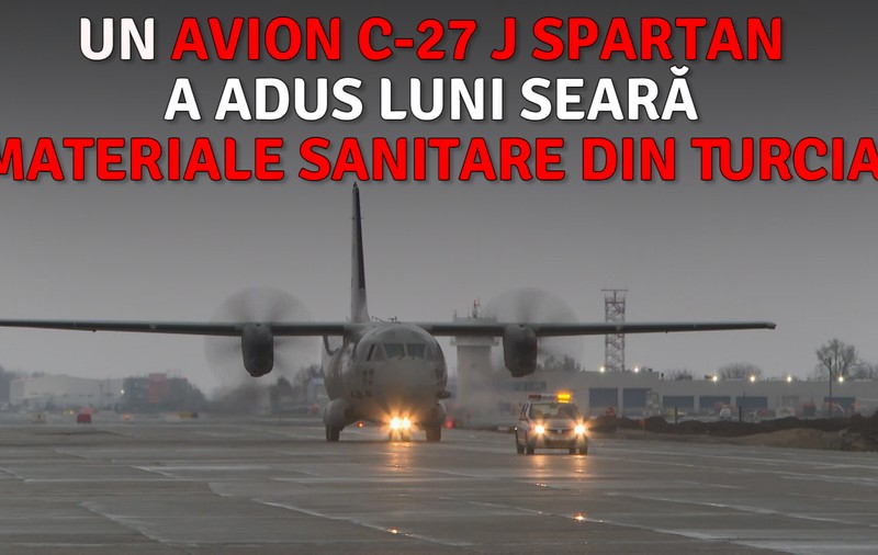 UPDATE | Imagini de la sosirea avioanelor care au adus materiale sanitare din Turcia și Germania pentru spitalul mobil construit de armată la Otopeni
