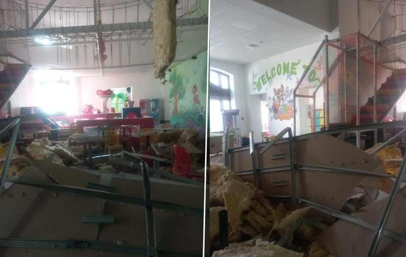 Tavanul unui loc de joacă din Botoșani s-a prăbușit peste părinții și copiii aflați înauntru: „Neglijența nu poate fi trecută cu vederea”