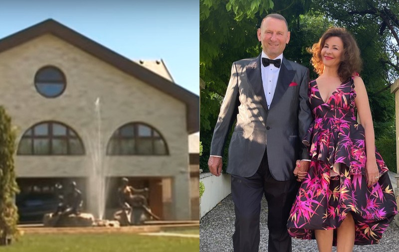 Fotografii cu casa în care locuiesc Adina Alberts și Viorel Cataramă. Vila arată ca un muzeu, la fel și grădina, unde au o fântână arteziană cu statui