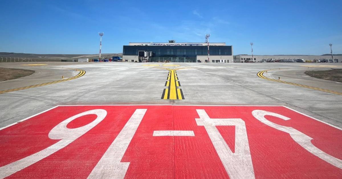 Imagine cu pista aeroportului Tulcea