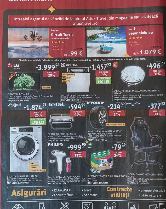 Catalogul ofertelor Altex de Black Friday 2021. Reducerile au început pe 28 octombrie