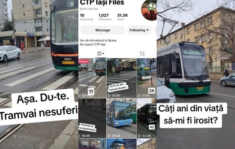 Nemulțumirile ieșenilor față de întârzierile CTP au ajuns pe TikTok. Un cont anonim ironizează transportul public. Compania vorbește despre posibile plângeri penale