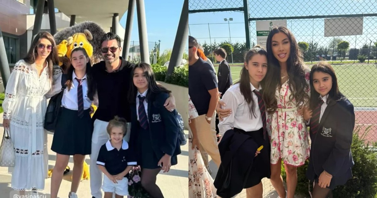 Pepe și Raluca Pastramă au fost alături de fetele lor în prima zi de școală