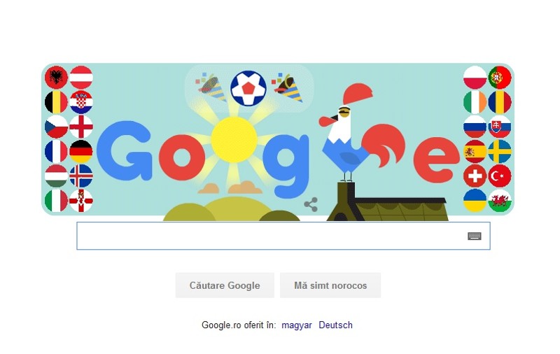 EURO 2016. Google marchează startul EURO 2016 cu un logo special
