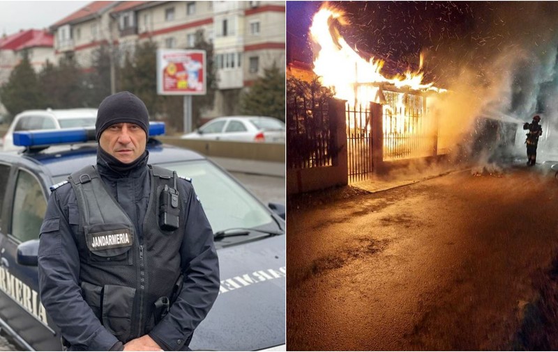 Un jandarm care pleca spre serviciu și-a salvat vecinul, un veteran de 91 de ani, din incendiu. „Îl ştiu de când eram copil”
