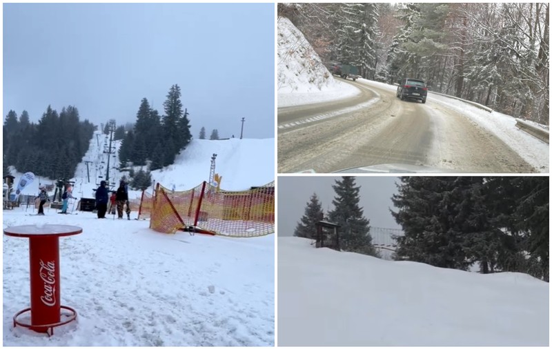 VIDEO | Zăpadă ca-n povești în cea mai veche stațiune din țară. Stratul de omăt e de peste jumătate de metru
