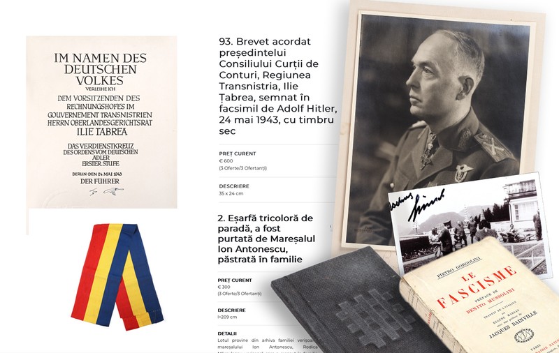 Licitație cu artefacte fasciste, unele ale mareșalului Antonescu, la Artmark. Cât de etic e profitul pe seama Holocaustului?