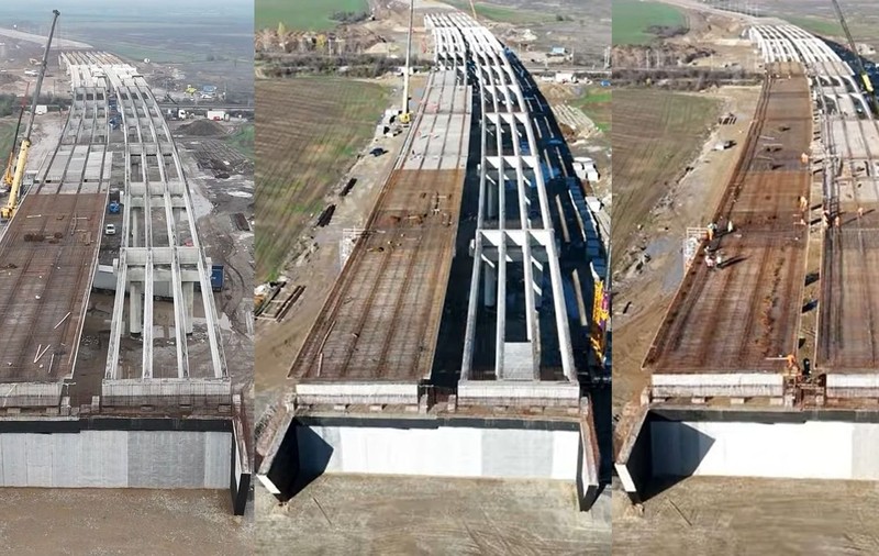 China construiește în România în ritm de melc: același pod de pe autostrada A0 Nord, filmat de trei ori într-un interval de 28 de zile