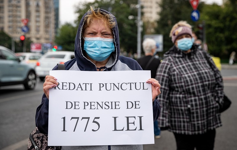 Pensionarii, protest în fața Guvernului. Care sunt cerințele lor