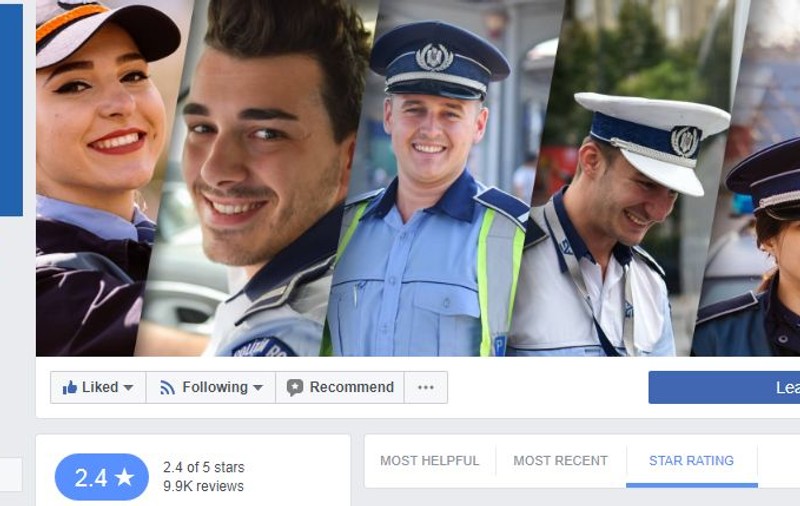 Poliția Română, mesaj pe Facebook după ce mai mulți utilizatori s-au plâns că au fost blocați