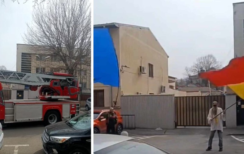 Stegarul Dac s-a suit într-un copac în fața Arestului Central din București, la o zi după ce a fost externat de la psihiatrie