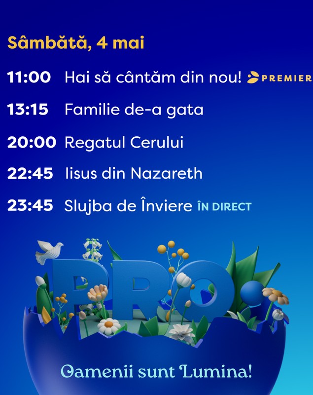 Program TV special de Paște la PRO TV. Când va fi difuzat filmul „Iisus din Nazareth”
