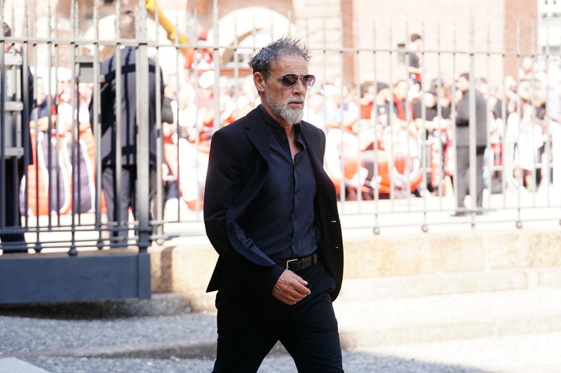 MILAN, ITALY - AUGUST 04: Marco Simone attends the Franco Baresi's funeral ceremony at Basilica di Sant'Ambrogio on August 04, 2026 in Milan, Italy. (Photo by Pier Marco Tacca/Getty Images)