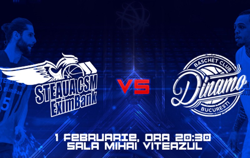 Derby Steaua - Dinamo în Liga Națională de baschet. ”Terrierii” au furnizat surpriza. Lăcătuș a făcut primul angajament