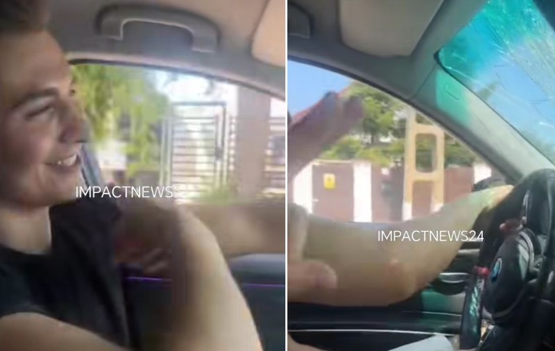 Un tânăr de la Școala de Poliție a fost filmat la volan, cu parbrizul distrus, cântând manele după ce ar fi lovit un pieton | VIDEO