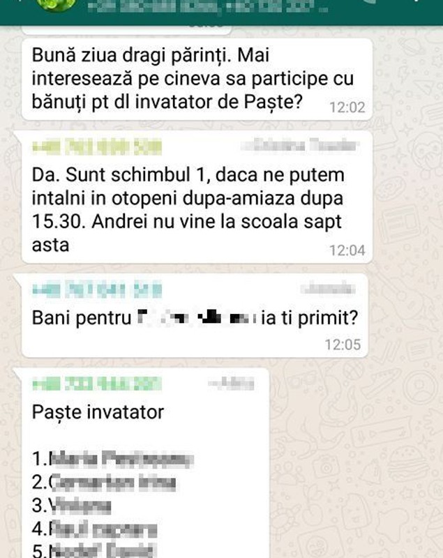 Discuții pe WhatsApp despre cum strâng părinții bani pentru cadourile de Paște ale dascălilor: “Un coș cum s-a luat și de Crăciun și restul banilor îi dăm în plic”. Câți bani scoate un părinte din buzunar
