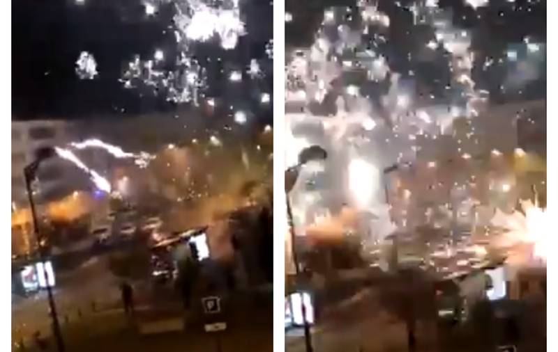 VIDEO | 40 de persoane au atacat o secţie de poliţie dintr-o suburbie a Parisului cu artificii. Motivul atacului este necunoscut