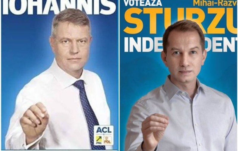 Rețeta succesului? Cântărețul Mihai Sturzu i-a plagiat afișele electorale ale lui Klaus Iohannis