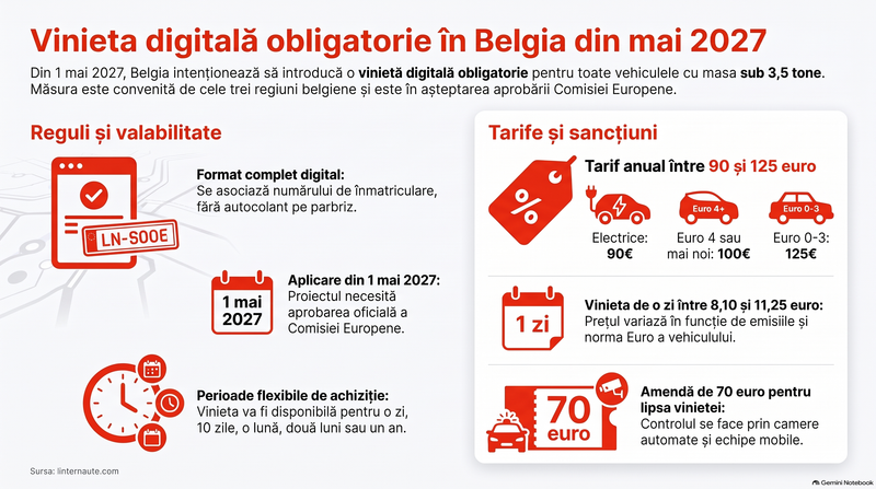 Vinietă digitală obligatorie în Belgia / Imagine realizată cu inteligența artificială