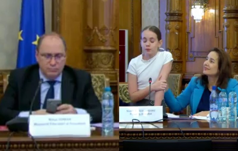 O psiholoagă era lângă eleva de clasa a V-a ignorată de ministrul Educației, care butona telefonul: „I-am spus că e curajoasă”